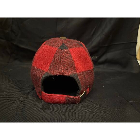 Moon Wool Cap Red Black Buffalo Plaid Country Outdoorsy Quality British Cloth - Picture 5 of 9